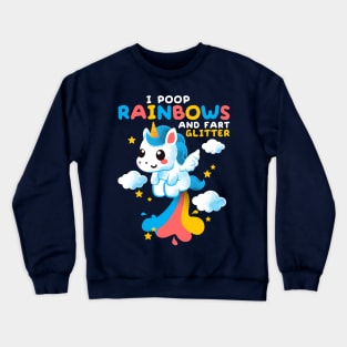 Unicorn pooping rainbows Crewneck Sweatshirt